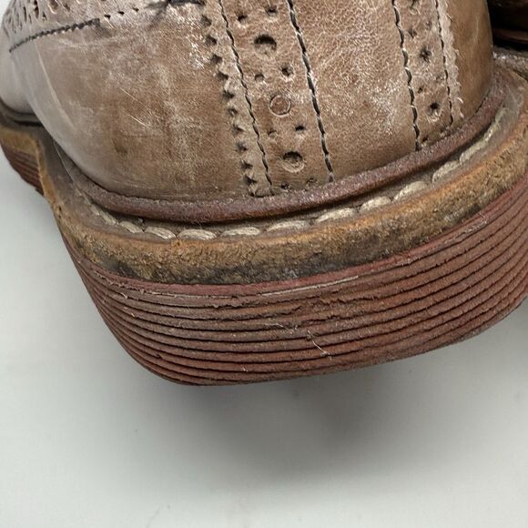 Allen Edmonds Shannon Drive Derby Shoes Mens 11 Tan Beige Leather Brogue Wingtip - Picture 11 of 16